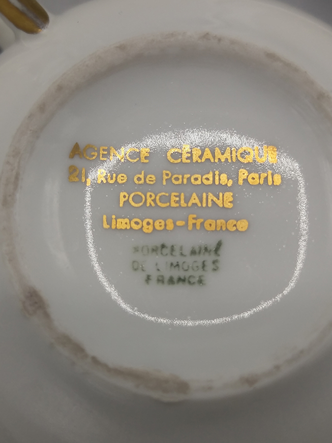 Service a Café ou a Thé des Années 50 en Porcelaine de Limoges