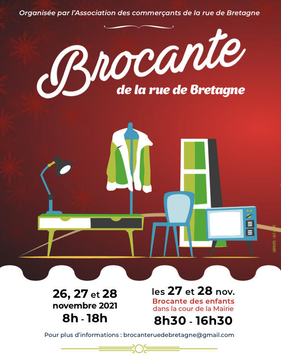 Affiche Brocante rue de Bretagne 75003 Paris Frederic Zuccheretti Antiquaire, Brocanteur Paris